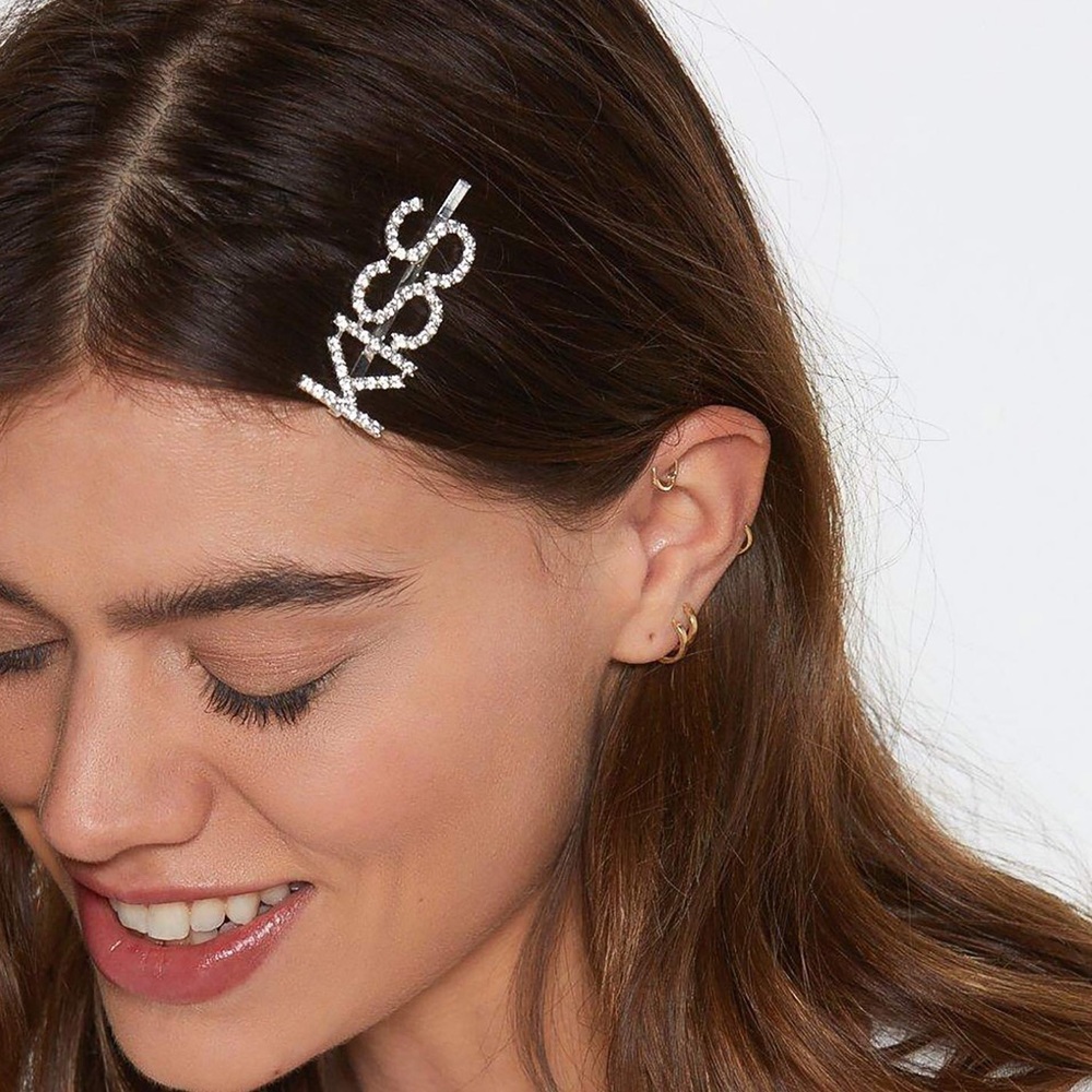2 for $15- Rhinestone statement hairpin- KISS